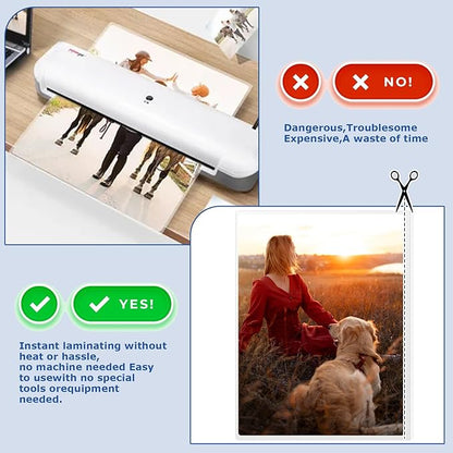 25 Sheets Self Seal Laminating Pouches 8.5 * 11inch Self Adhesive Laminating Sheet No Heat No Laminating Machine Needed for Letter Size Card