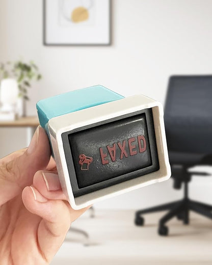 WAFJAMF Faxed Stamp–Pre-Inked Rubber Stamp Red Ink Office Stamp Message Stamp-Medium