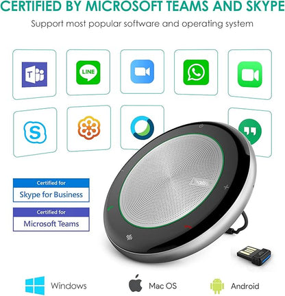 Yealink Bluetooth Speakerphone Conference Speakerphone Microphone Teams Certified CP700 USB Speaker Full Duplex Noise Reduction Algorithm Home Office 360° Voice Pickup