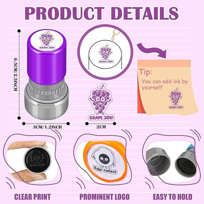 Yinder 24 Pcs Teacher Stamps for Classroom Self Inking Classroom Stamps Bulk for Teachers Elementary Colorful Motivational Encouraging Gifts(Cute Animal)