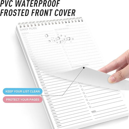 Hourly Schedule Planner To Do List Notepad Daily Planner 52 Double-Sided Sheets Notebook, 6.5" x 9.8",17 Hours for Organizing Work & Personal Life