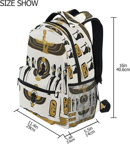 Ancient Egyptian Print School Backpack for Teens Girls Kids Boys, Egypt Sun Art Women Men Adult 15 in Laptop Backpack Casual Elementary Student College Bookbag Travel Hiking Camping Daypack…
