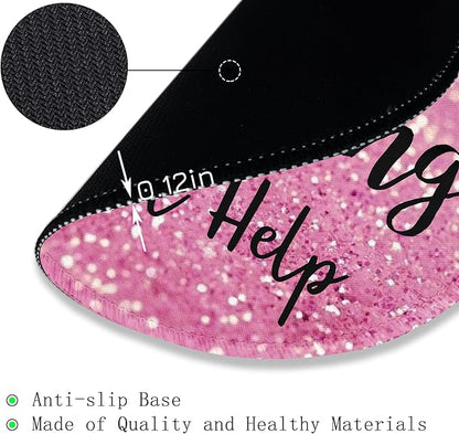 Gctriki Computer Mouse Pad, Funny Pink Round Mouse Pads for Desk Travel Work Laptop Gaming, Cute Pink Home Office Supplies Desk Accessories Decor Inspirational Gifts for Women