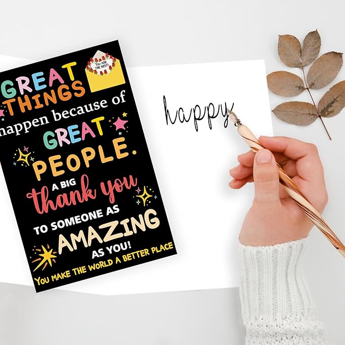 Bright & Colorful Thank You Gift Card for Women, Men, Teachers, Bosses, Friends, Famil,School Counselor Gifts, Perfect for Appreciation Gifts with Envelope