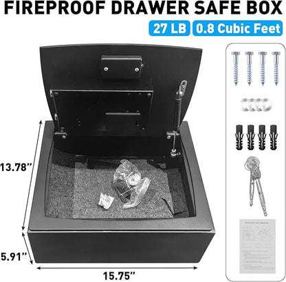 Gas Strut Top Opening Safe box with LCD Screen Digital Keypad for Handgun Pistol Money Jewelry in Home Office or Hotel