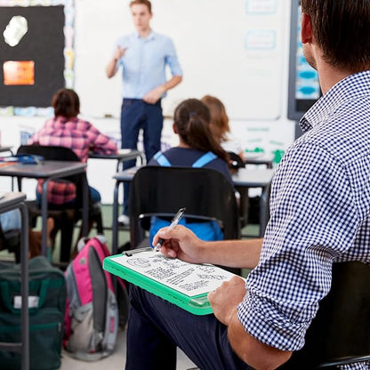 Piasoenc Clipboard with Storage, 8.5 x 11 Organization Box with Pen Holder and A4 Legal Paper Folder, Heavy Duty Plastic, Folio & Side-Opening, Low Profile Clip for Nurses, Teachers, Green