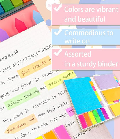 Sticky Notes Set, Sticky Notes Tabs, 710 Pack, Divider Sticky Notes, School Supplies, Office Supplies, Planner Sticky Notes, Sticky Note Dividers Tabs, Book Notes, Back to School Supplies (410pcs)
