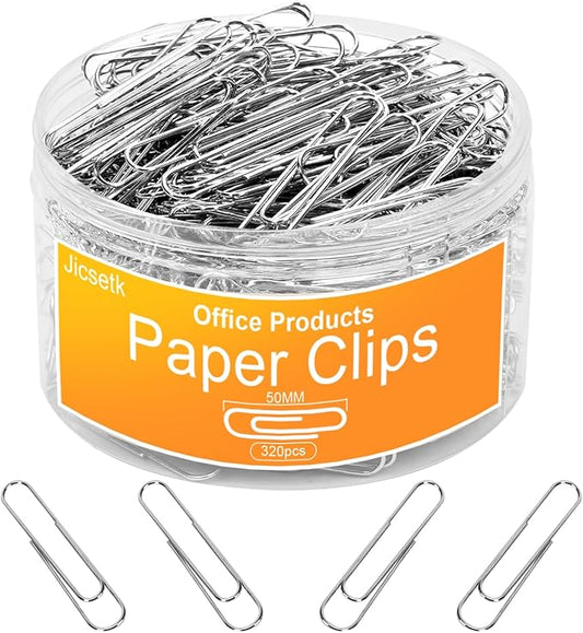 Jumbo Paper Clips,Large Paper Clips,320 Pcs Paper Clip Large for Paperwork Ideal for Home, School and Office Supplies.