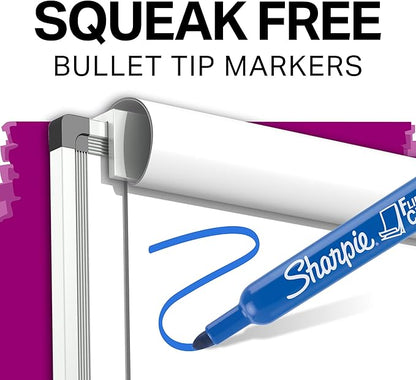 SHARPIE Flip Chart Markers, Bullet Tip, Assorted Colors, 8 Pack, Low-Odor, Squeak-Free