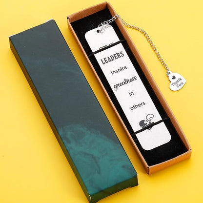Great Leaders Gift for Bosses Day Bookmark Boss Lady Promotion Gifts for Women Mentor Boss Gifts for Men Birthday New Job Retirement Farewell Going Away Holiday Christmas Valentines Day Gift