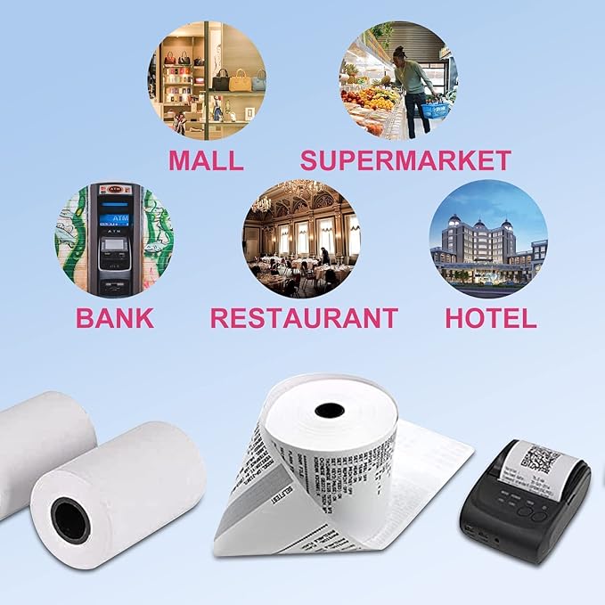 LabelMore Thermal Receipt Paper 3 1/8Inx 230', Credit Card Rolls Thermal, Cash Register Roll, Premium Pos Printer (10 Rolls), 3 1/8 x 230'（10 Rolls）