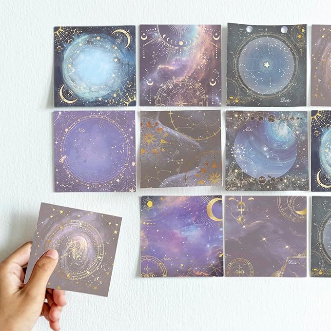 Post it Notes 3x3 Cute and Aesthetic Sticky Notes Planner Notepad - 450 Sheets - Desk Accessories for School, Office, and Home - Ideal Gifts for Teachers, Women, and Coworkers (Astrology Fantasy)