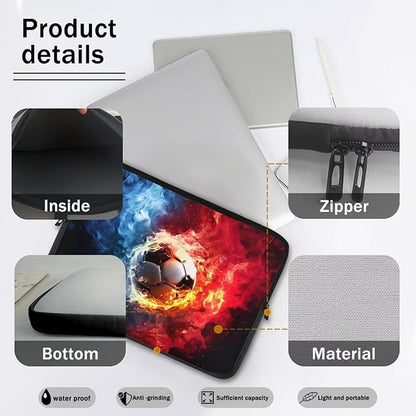Football Laptop Sleeve for Men Boys 12 inch Lap Top Case Slightly Laptop Pouch with Humanize Design Computer Carrying Case Easy to Clean Laptop Accessories Water and Flame Tablet Bag
