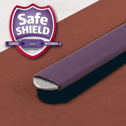 Smead Pressboard Classification File Folder with SafeSHIELD Fasteners, 1 Divider, 2" Expansion, Legal Size, Red, 10 per Box (18775)