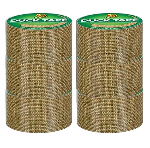 Duck Brand Duck Printed Duct Tape, 6-Roll, Burlap (283713_C)