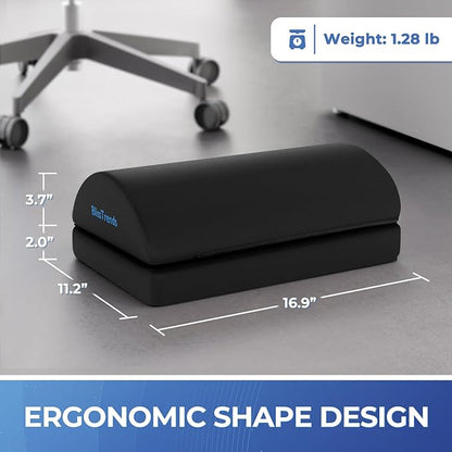 BlissTrends Foot Rest for Under Desk at Work-Versatile Foot Stool with Washable Cover-Comfortable Footrest with 2 Adjustable Heights for Car,Home and Office to Relieve Back,Lumbar,Knee Pain-Black