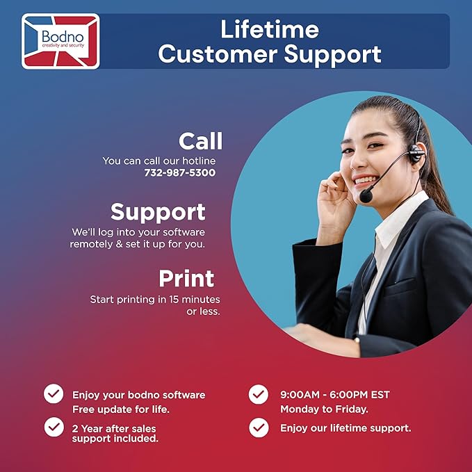 Bodno Evolis Primacy 2 Single Sided ID Card Printer & Complete Supplies Package Silver Edition ID Software