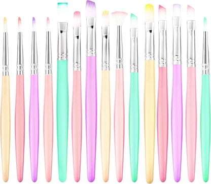 Art Paint Brush Set, Colorful Paint Brushes, Different Sizes for Artists, Adults & Kids, Painting Brushes Set with Paint Palettes, Paint Brushes, Art Paint Brushes for Watercolor, Oil, Face, 15 Pack