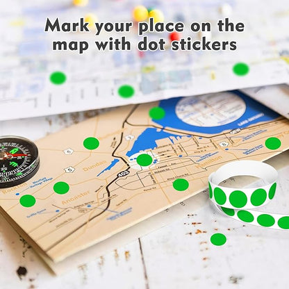 PARLAIM 3/4 Inch Round Permanent Adhesive Color-Code Dot Stickers,10000 Stickers Roll dots Label Dispenser Box Green Circle Stickers Labels 10Rolls (Green)