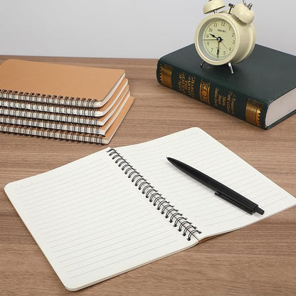 miikoul 150 Packs A5 Spiral Notebooks, 8.3"×5.5", 60 Sheets/120 Pages, Hardcover Lined Journal Notepad Travel Notebooks for Office and School Supplies