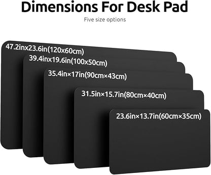 YSAGi Leather Desk Pad Protector, Office Desk Mat, Large Mouse Pad, Non-Slip PU Leather Desk Blotter, Laptop Desk Pad, Waterproof Desk Writing Pad for Office and Home (Black, 23.6" x 13.8")