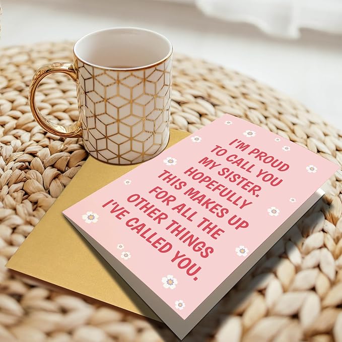 Chenive Funny Sister Birthday Card - Proud of You & Congratulations for Sis' Graduation & New Job