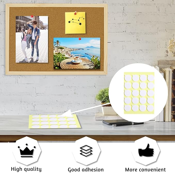 OWLKELA Cork Board 14.6"X 11", Notice Pin Board, Memo Board, Vision Board, Bulletin Board for Office, Classroom or Home, Mounting Hardware and Push Pins Included, Wooden Frame