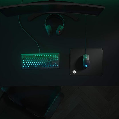 SteelSeries QcK Gaming Mouse Pad - Large Stitched Edge Cloth - Extra Durable - Optimized For Gaming Sensors - Black