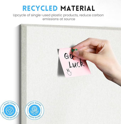 Large Cork Bulletin Board for Wall 36"x24", 6 Pack Felt Wall Tiles with 50 Pushpins, 30 Safe Removable Adhesive Tabs, Decorative Pin Board Tack Board for Office Home School, White