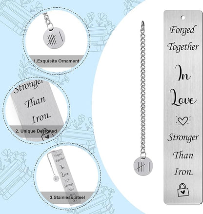 Metal Bookmark 6th Anniversary Gifts - Shejdgart Iron 6th Anniversary Gifts for Her Him Thanksgiving Christmas Valentine Day Gift for Men Women Best 6 Year Wedding Anniversary Gifts for Wife Husband
