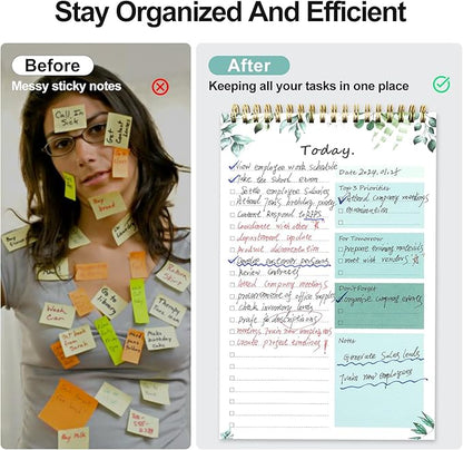 To Do List notepad - To Do List Notebook for Work with 52 Sheets, Undated Daily Planner Perfect for Daily Tasks and Goal Setting, To Do List Notepad Suitable for Office, Desk, Classroom,