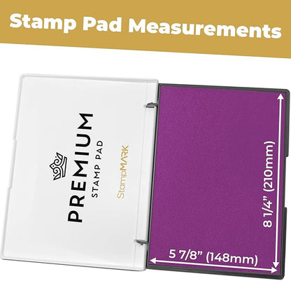 Premium Stamp Pad Extra Large Size 6" x 8" - for Traditional Rubber Stamps - Felt Pad Magenta Purple Color