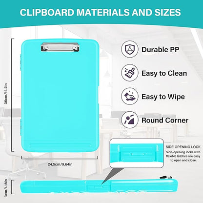 Clipboard with Storage, High Capacity Clip Boards 8.5x11 with Storage, Plastic Nursing Clipboard Folder with Pen Holder, Heavy Duty Storage Clipboard with Low Profile Clip for School & Office
