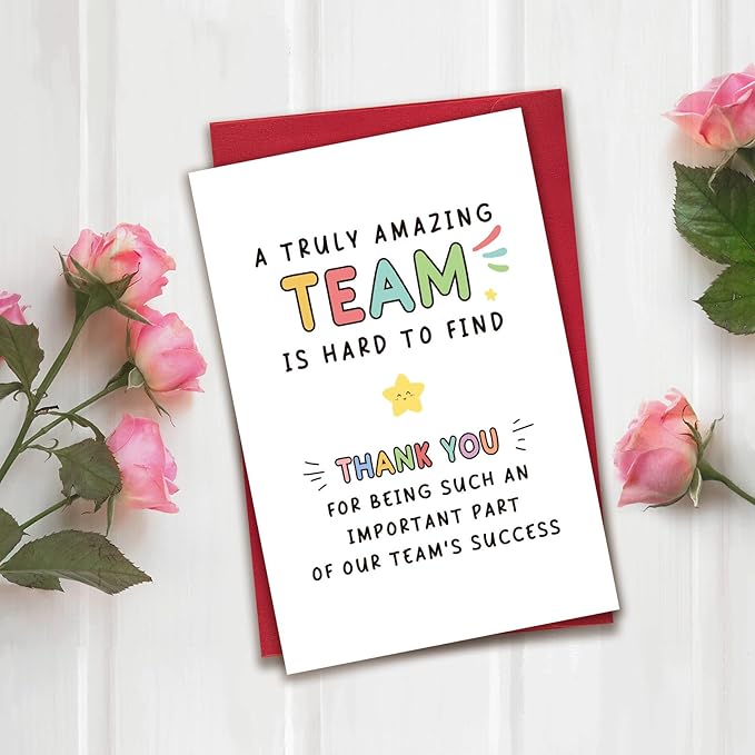 Cute Appreciation Card, Thank You Card for Him Her, Employee Appreciation Gift, Encouragement Card for Work Bestie Coworker, Truly Amazing Team Is Hard to Find