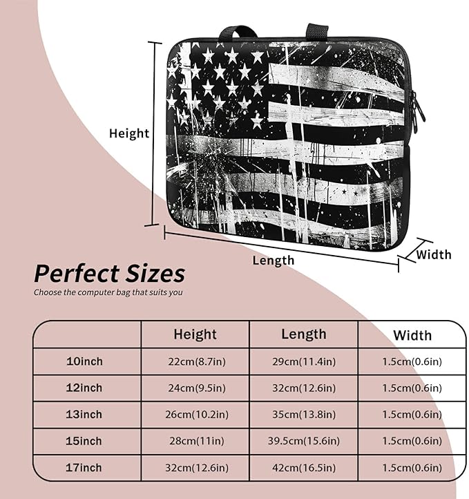 Universal Tablet Laptop Sleeve Case 10 inch, Retro Dirty Flag Slim Carrying Case Durable Handbag Travel Laptop Bag for 7 to 10-inch Laptops/Notebook/Kids Tablet/ipad/eBook Readers