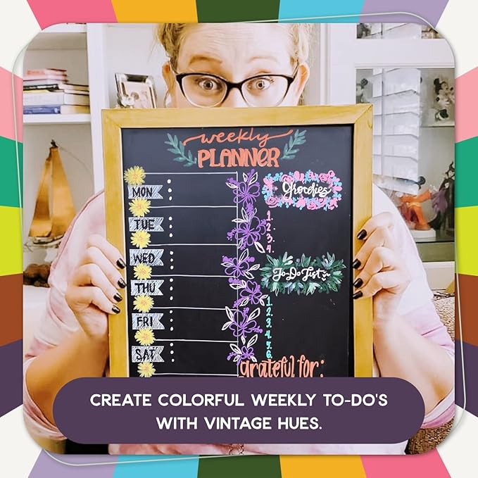 Vintage Liquid Chalk Markers for Chalkboard Signs, Blackboard, Window, Label, Bistro, Glass, Car - 10 Pack, 1mm