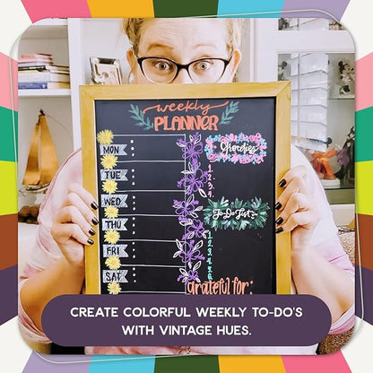 Vintage Liquid Chalk Markers for Chalkboard Signs, Blackboard, Window, Label, Bistro, Glass, Car - 10 Pack, 1mm