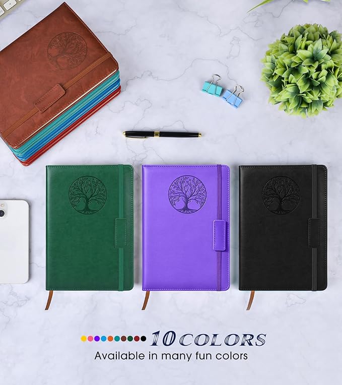 Lined Journal Notebook for Women Men,256 Pages A5 Hardcover Leather Journals for Writing,Travel,Business,Work & School,College Ruled Notebooks for Note Taking,Diary Notepad 5.7"×8.3" purple