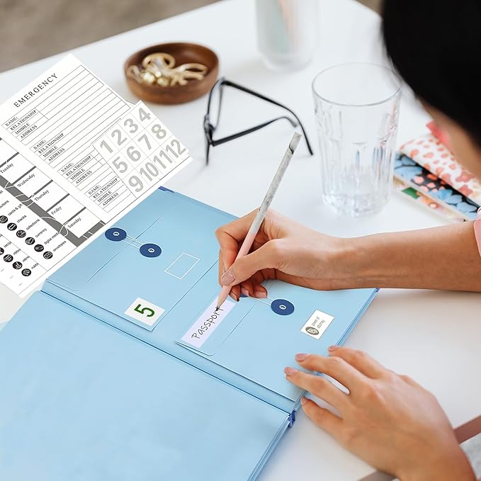 in Case I Go Missing Binder,The Folio Document Organizer,Lifebook Document Organizer with Labels,Suitable for Important Document,Emergency Binder,Life Binder,Passports,and Letters(Blue)