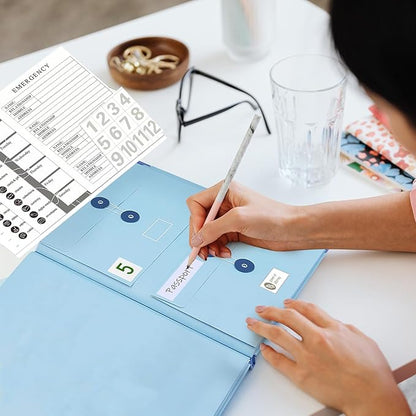 in Case I Go Missing Binder,The Folio Document Organizer,Lifebook Document Organizer with Labels,Suitable for Important Document,Emergency Binder,Life Binder,Passports,and Letters(Blue)