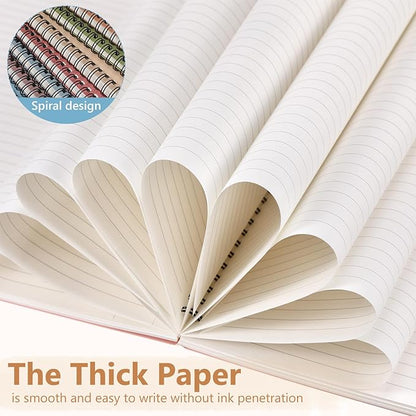 Fuutreo 24 Pcs Spiral Notebook for Work A5 8.3 x 5.7 Inch College Ruled Spiral Journal Notebook Kraft Cover, 12 Color, 60 Sheets, 120 Pages for Office School Supplies(Earthy Color)