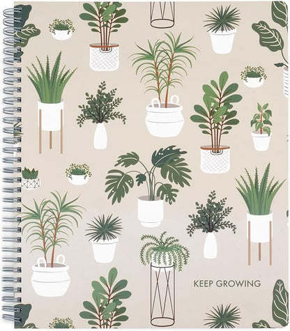 Steel Mill & Co Cute Large Spiral Notebook College Ruled, 11" x 9.5" with Durable Hardcover and 160 Lined Pages (Sage Plants)