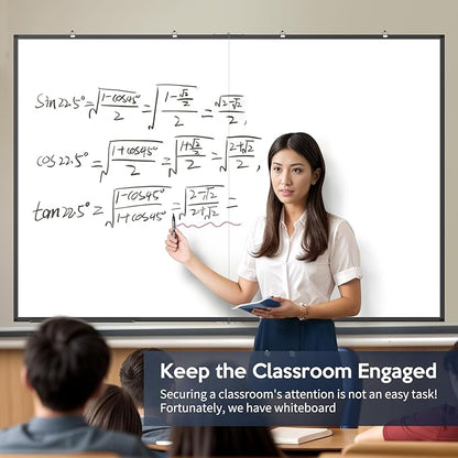 Large Whiteboard, Double Magnetic White Board for Wall, Dry Erase Whiteboard with Calendar for Office Home & School (Black, 72x48 inch)