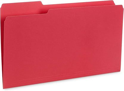 Blue Summit Supplies Colored File Folders Legal Size, 1/3 Cut Tab, Great for Organizing and Easy File Storage, 100 Per Box