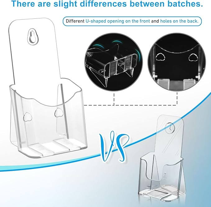 Acrylic Brochure Holder 4x9 Inches Slant Back Design, Clear Display Stand, Plastic Table Stand Sign Holder,Pamphlet Holder Flyer Holder, Acrylic Display Stand, Acrylic Table Signs Plastic Paper Holder for Office, Home, Store, 6 Pack