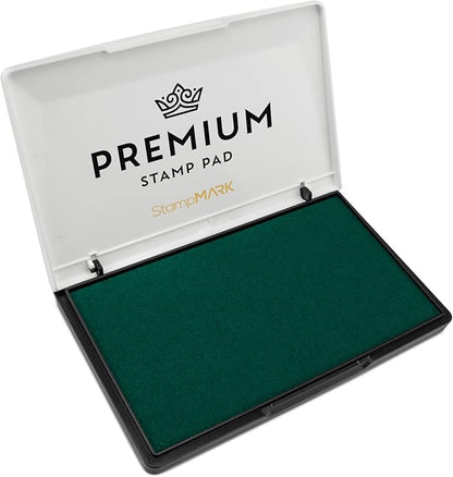 Premium Stamp Pad Large Size 3.5" x 6" - for Traditional Rubber Stamps - Felt Pad Green Color