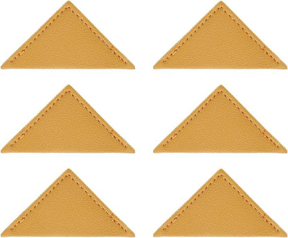 uxcell 6Pcs Leather Square Bookmarks, Corner Bookmarks Book Marks Page Markers Cute Page Clip for Men Women Teacher Reader Book Lover Writers (Ginger)