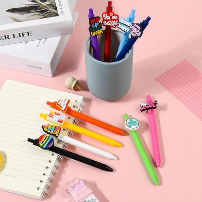 10Pcs Inspirational Ballpoint Pens with Postive Sayings and Cute Pattern Motivational Quotes Emotional Support for Adults Bulk for Coworkers Team Staff Funny Office Stationary (Motivational 2)