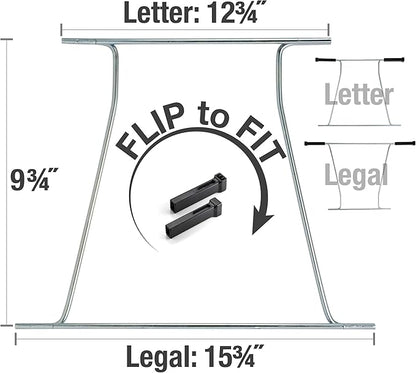 Officemate Universal Hanging File Frame, Letter and Legal Size, Rails 24 to 27, Steel, 1 Set (91966)