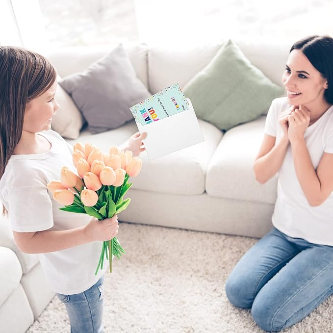 72 Pieces Kids Thank You Cards Fill in the Blank Thank You Notes with Envelopes Colorful Thanks Cards for Birthday Party(Confetti Style)